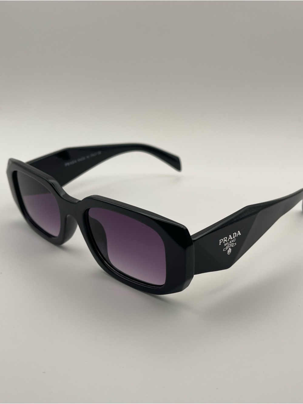 Prada Black Rectangle Sunglasses PR 17WS Unisex - NWT